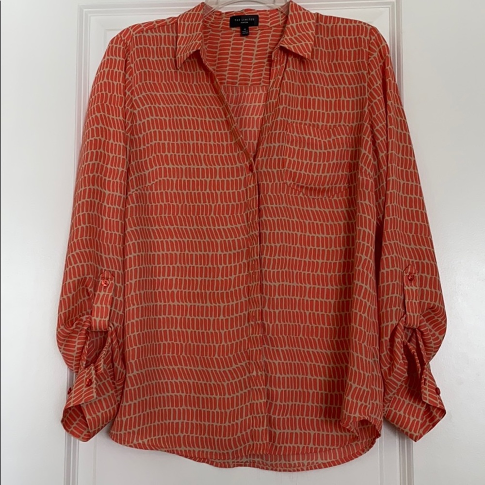 The Limited Ashton Button Up in Coral/Nude